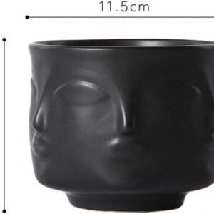 Ardax Black Ceramic Decorative Bowl with Face Pattern
