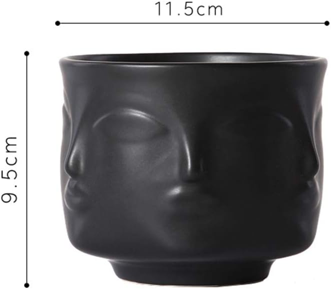 Ardax Black Ceramic Decorative Bowl with Face Pattern 1