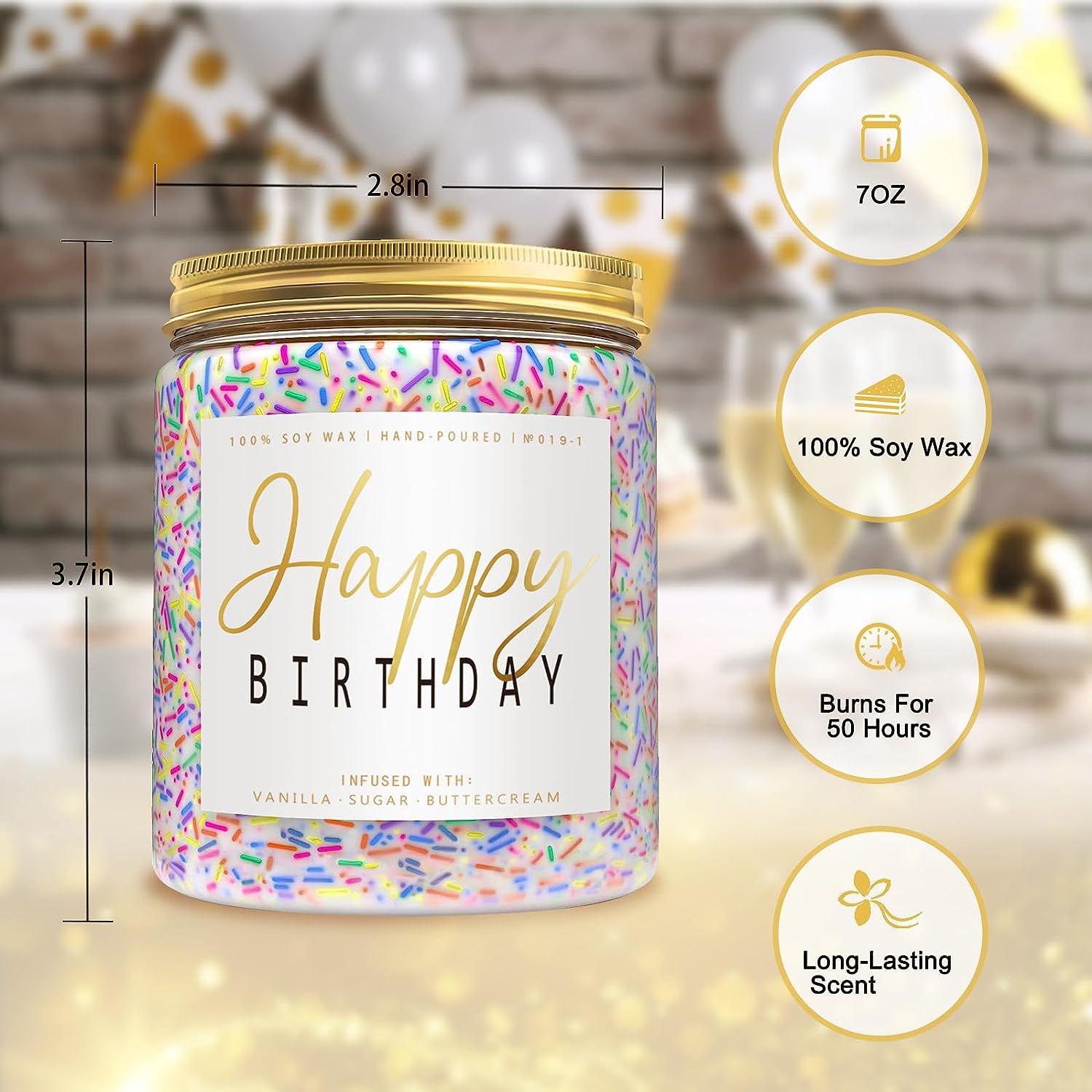 Happy Birthday Candle – Birthday Sprinkle Candle 1