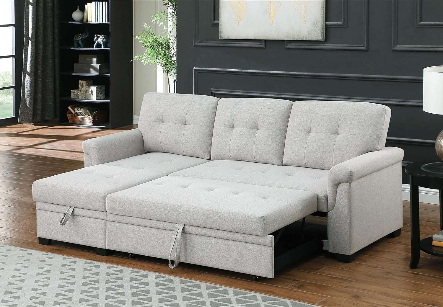 PONNYC Contemporary Reversible Sectional Sleeper Sectional Sofa 0