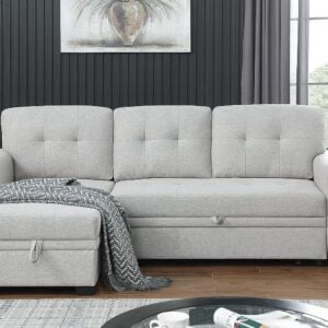 PONNYC Contemporary Reversible Sectional Sleeper Sectional Sofa