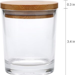 Salzesfalls 6oz Glass Candle Holders with Bamboo Lids