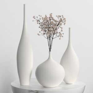 White Ceramic Flower Vases