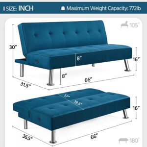 Yaheetech Modern Convertible Futon Sofa